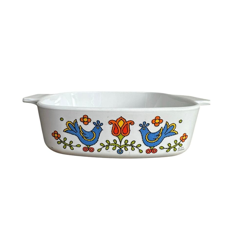 Vintage Corning Ware A-1-B Country Festival 1 Quart Casserole Dish No Lid